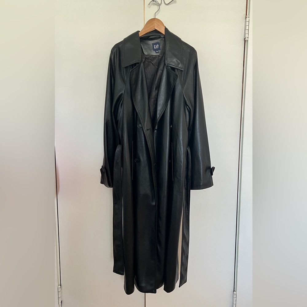 Gap Vegan Leather Trench Coat